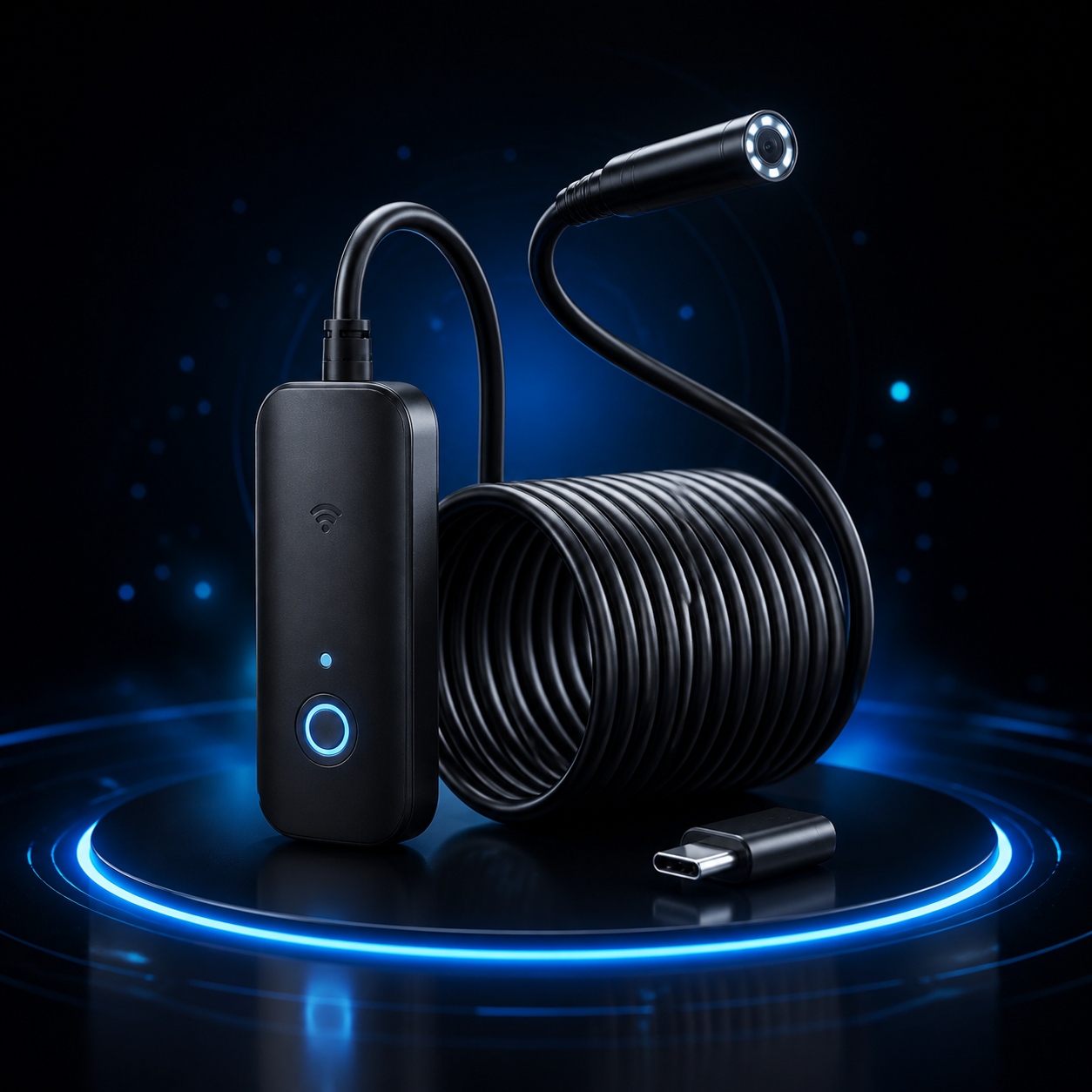 Cámara Endoscópica 1080P con 8 LEDs