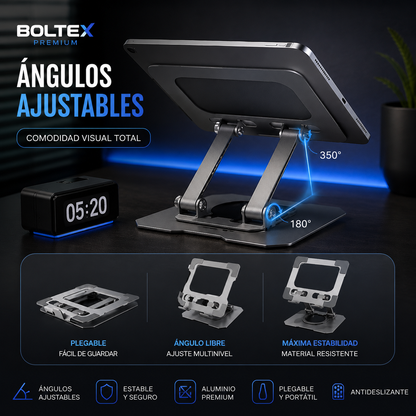 Soporte Premium Metálico 360° para Tablet y Celular
