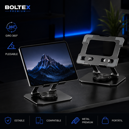 Soporte Premium Metálico 360° para Tablet y Celular