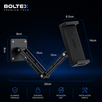 Soporte de Pared Premium para Celular y Tablet | Giratorio 360° y Plegable