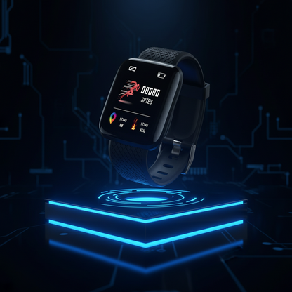Reloj smartwatch fitness con pantalla táctil y malla deportiva
